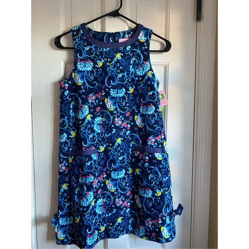 NWT Lilly Pulitzer Corduroy Navy Shift Dress Girls Size 12